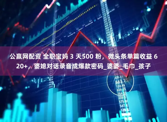 公赢网配资 全职宝妈 3 天500 粉，微头条单篇收益 620+，婆媳对话录音成爆款密码_婆婆_毛巾_孩子