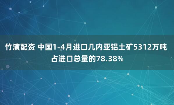 竹演配资 中国1-4月进口几内亚铝土矿5312万吨 占进口总量的78.38%