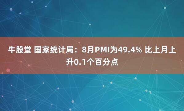 牛股堂 国家统计局：8月PMI为49.4% 比上月上升0.1个百分点